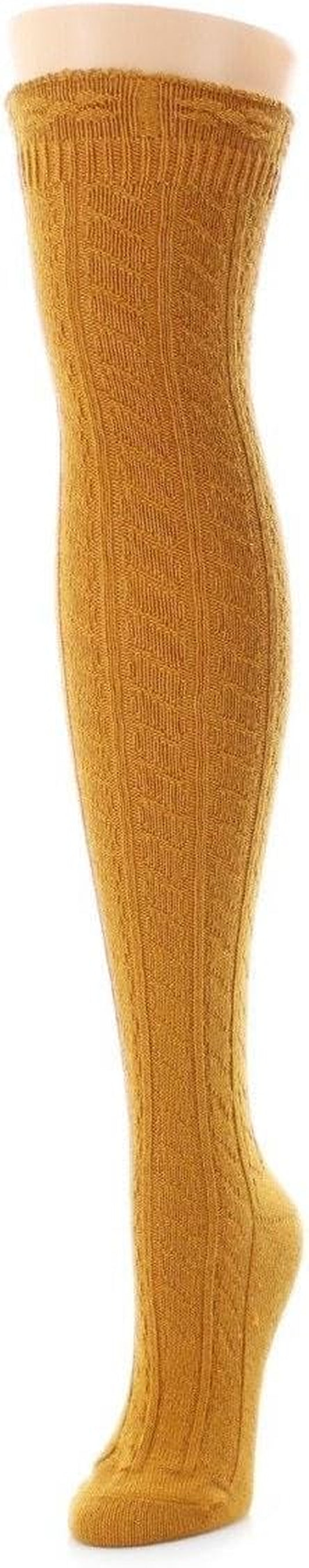 Women'S Twister Cable Knit over the Knee Warm Knit Sock