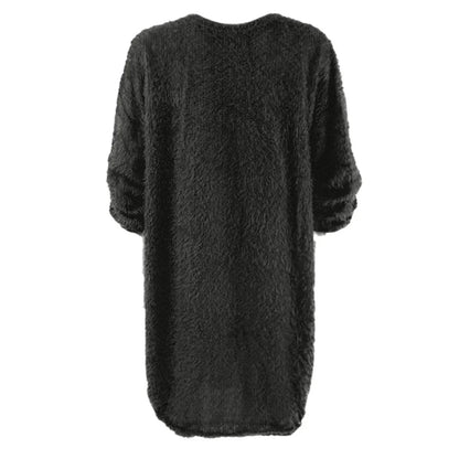 Christmas Deals 2022 Women Winter Sweater Knit Turtleneck Warm Long Sleeve Pocket Mini Sweater Dress,Black,L